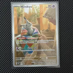 Mimikyu SVP 075 Paldean Fates ETB Full Art Holo Non-Sealed PROMO Pokemon Card - Image 1
