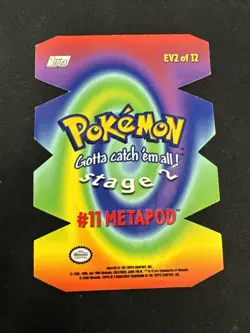 2000 TOPPS Pokemon #11 Metapod Stage 2 Die Cut Embossed card EV2 of 12 - Image 2