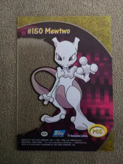 Pokemon - Topps TV Animation Edition - Mewtwo #150 - Clear Blue Logo Card - Image 2