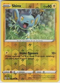 Pokemon Shinx 060/192 SWSH02: Rebel Clash LP card Reverse Holo - Image 1