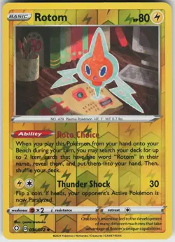 Pokemon Rotom 034/072 Shining Fates LP card Reverse Holo - Image 1