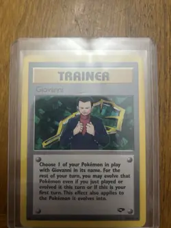 Giovanni 104/132 Rare Non Holo Gym Challenge Pokemon Trainer Card Vintage Wotc - Image 1