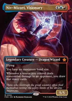 1x Niv-Mizzet, Visionary ~~ Borderless - Foil NM-Mint, English Foundations MTG M - Image 1