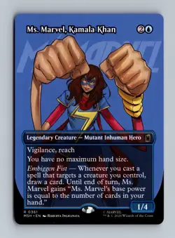 Ms. Marvel, Kamala Khan (Borderless) 0361 (R) MTG Marvel Super Heroes (MSH) - Image 1