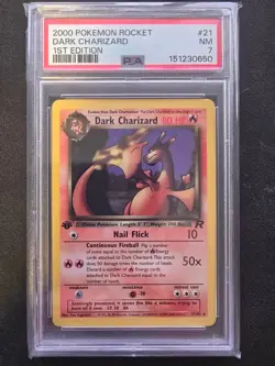 Pokemon Team Rocket 1st Edition Dark Charizard 21/82 PSA 7 - Image 1