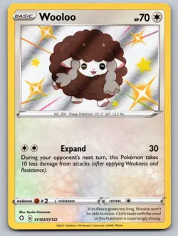 Wooloo SV103/SV122 Shiny Rare Shining Fates Shiny Vault Pokemon Near Mint - Image 1