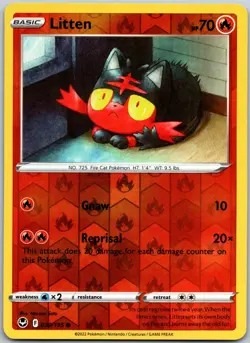 Litten 030/195 Reverse Holo Common Silver Tempest NM - Image 1