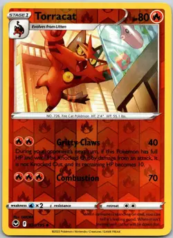 Torracat 031/195 Reverse Holo Uncommon Silver Tempest Near Mint - Image 1