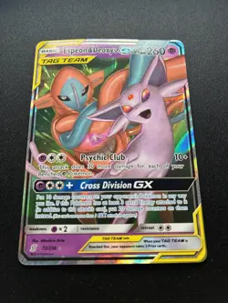 Pokemon: Espeon & Deoxys GX TAG TEAM 72/236 Ultra Rare Unified Minds - Image 2