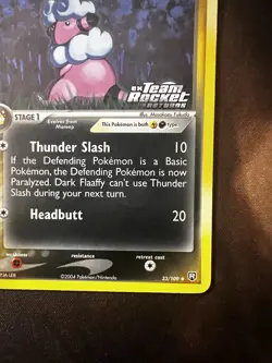 The Pokemon Company Pokemon TCG Dark Flaaffy 33/109 Team Rocket Returns Rev Holo - Image 4