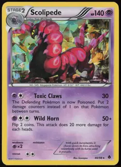 Scolipede (BW Emerging Powers) 40/098 Holo Holo Rare Deck Exclusives Pokemon NM - Image 1