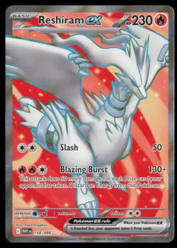 Pokemon Reshiram ex - 158/086 - Holo Ultra Rare White Flare Holo NM - Image 1