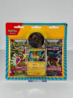 Pokemon TCG Scarlet & Violet + Paldea Evolved Blister Pack Pawmot! - Image 1