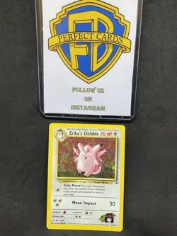 POKEMON GYM HEROES UNLIMITED ERIKA’S CLEFABLE HOLO 3/132 LP+ - Image 1