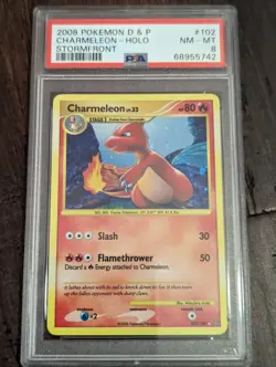 Pokemon Stormfront Charmeleon Holo 2008 English #102/100 PSA NM-MT 8 - Image 1