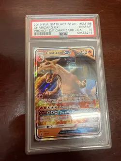 2019 POKEMON SM BLACK STAR PROMO #SM195 CHARIZARD GX PSA 10 - Image 1