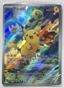 Pikachu SVP 027 Scarlet & Violet Promo Holo Promo 60 HP English 2023 (SEALED) - Image 1