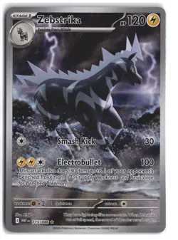 Zebstrika 115/086 Illustration Rare White Flare Pokemon Holo NM - Image 1