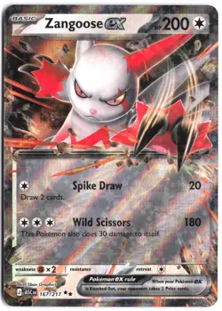 Zangoose ex 167/217 Double Rare Ascended Heroes Pokemon - Image 1