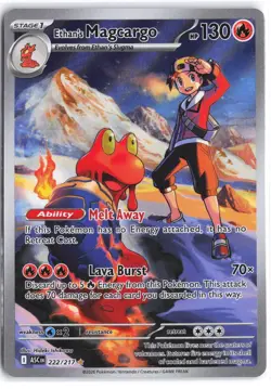 Ethan's Magcargo 222/217 Illustration Rare Ascended Heroes Pokemon NM - Image 1
