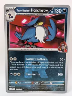 TEAM ROCKET'S HONCHKROW (TEAM ROCKET REVERSE HOLO) 127/217 ASCENDED POKEMON NM - Image 1