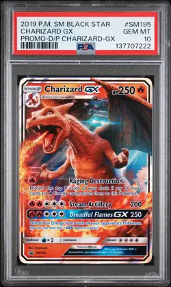 2019 POKEMON SM BLACK STAR PROMO #SM195 CHARIZARD GX PSA 10 - Image 1