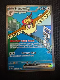 Pidgeot ex 225/197 Special Illustration Rare Obsidian Flames Pokemon Holo NM - Image 1