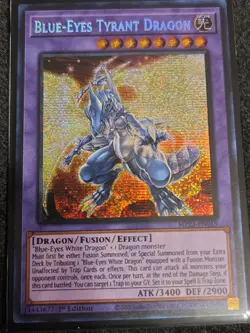 YUGIOH: 1X Blue-Eyes Tyrant Dragon MP23-EN019 Prismatic Secret Rare NM - Image 1