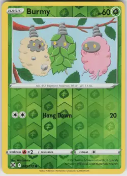 Pokemon Burmy 009/172 SWSH09: Brilliant Stars LP card Reverse Holo - Image 1