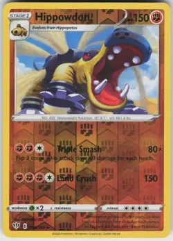 Pokemon Hippowdon 094/189 SWSH03: Darkness Ablaze LP card Reverse Holo - Image 1