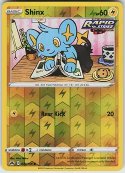 Pokemon Shinx (39) 039/159 Crown Zenith LP card Reverse Holo - Image 1