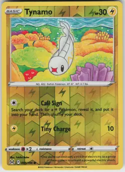 Pokemon Tynamo 059/196 SWSH11: Lost Origin LP card Reverse Holo - Image 1