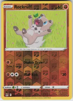 Pokemon Rockruff 109/196 SWSH11: Lost Origin LP card Reverse Holo - Image 1