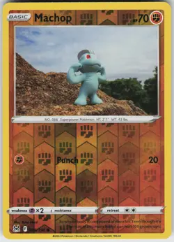 Pokemon Machop 086/196 SWSH11: Lost Origin LP card Reverse Holo - Image 1