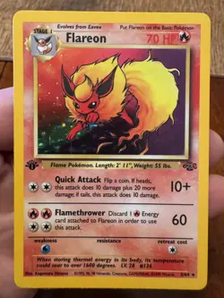 1st Edition Jungle Fossil Holo Pokemon Card Lot Jolteon Flareon Lapras Near Mint - Image 2