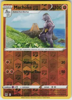 Pokemon Machoke 087/196 SWSH11: Lost Origin LP card Reverse Holo - Image 1