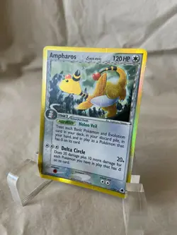 Pokemon TCG Card ex Dragon Frontiers Ampharos (misprint) 1/101 Holo Rare - NM - Image 1