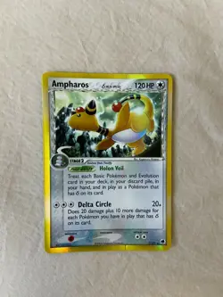 Pokemon TCG Card ex Dragon Frontiers Ampharos (misprint) 1/101 Holo Rare - NM - Image 3