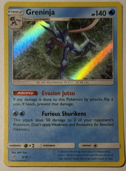 Greninja 9/18 Ultra Rare Detective Pikachu Pokemon Holo MP - Image 1