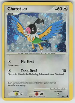 Chatot DP14 Holo Promo Diamond and Pearl Promos Pokemon Moderately Played - Image 1