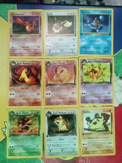 Vintage Pokemon Team Rocket 1st Edition Lot Flareon Kadabra Squirtle Lot Of 14 - Image 1