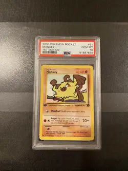 2000 Pokemon Rocket 1st Edition Mankey #61 PSA 10 - Image 1
