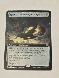 🔥 Rocket-Powered Goblin Glider (Extended Art Foil) - Marvel's Spider-Man MTG - Image 1