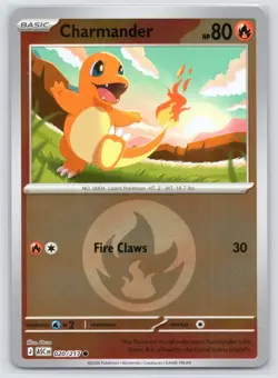 Charmander 020/217 Ascended Heroes Holo Pokemon Reverse Holo LP - Image 2
