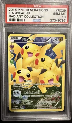 PIKACHU HOLO ULTRA RARE PSA 10 #RC29-32 GENERATIONS - Image 1