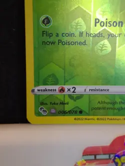 Spinarak 006/078 Pokemon GO Reverse Holo Unpeeled Ditto Pokemon TCG -Corner Nick - Image 2