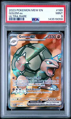 PSA 9 Golem Ex 189 Ultra Rare Pokemon 2023 Pokemon Mew En-151 - Image 1