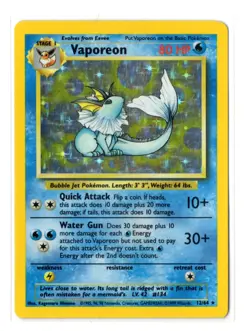 VAPOREON 12/64 NO SYMBOL HOLO RARE JUNGLE WOTC POKEMON CARD TCG LP - Image 2