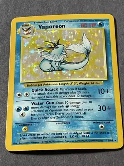 Pokemon TCG Jungle Set No Symbol Error Holo Vaporeon 12/64 MP - Image 1