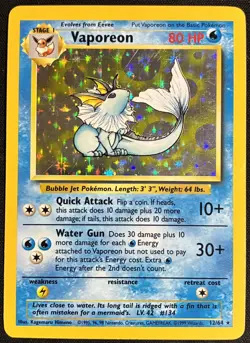 Vaporeon 12/64 *No Symbol Error* Jungle Set Holo Rare Pokemon TCG - Image 1